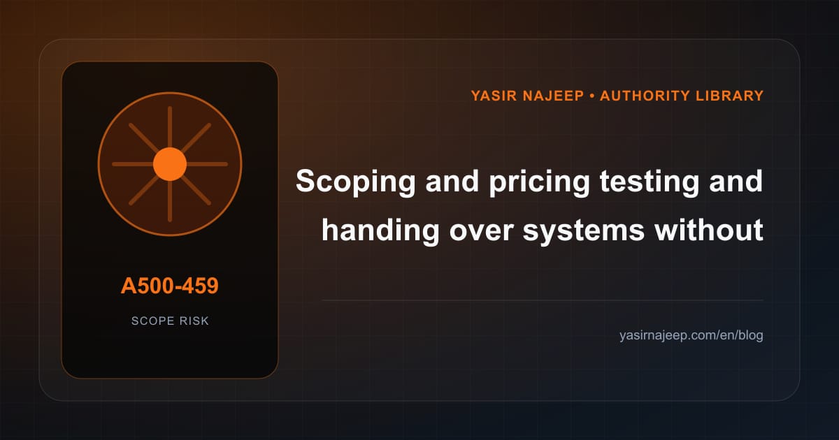 Scoping testing and handing over systems: cost drivers, evidence, and estimate boundaries