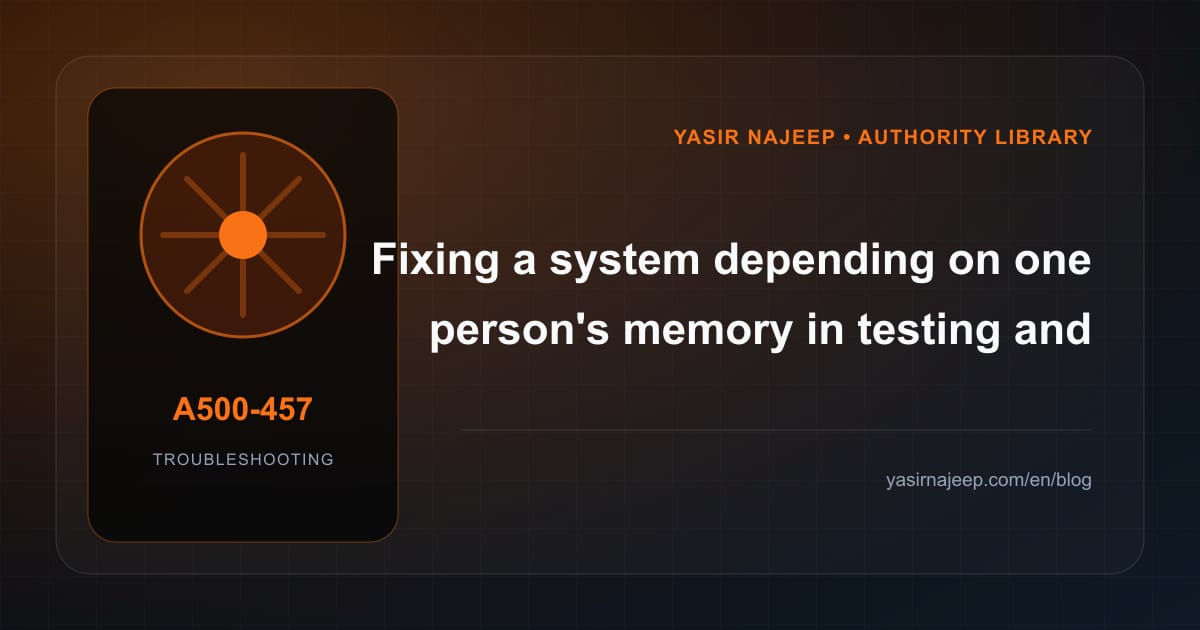 Testing and handing over systems failures: find the cause instead of masking the symptom