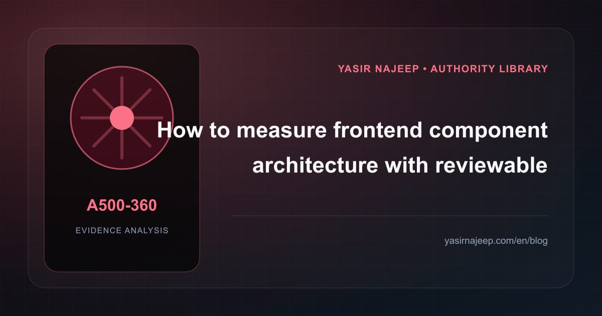 How to measure frontend component architecture with reviewable evidence