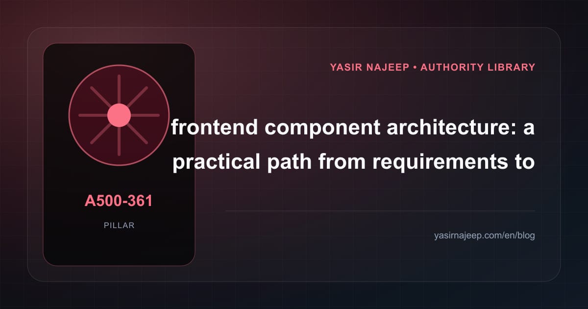 Frontend component architecture: from requirements to reliable operation