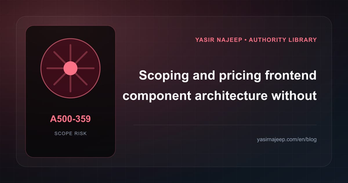 Scoping frontend component architecture: cost drivers, evidence, and estimate boundaries