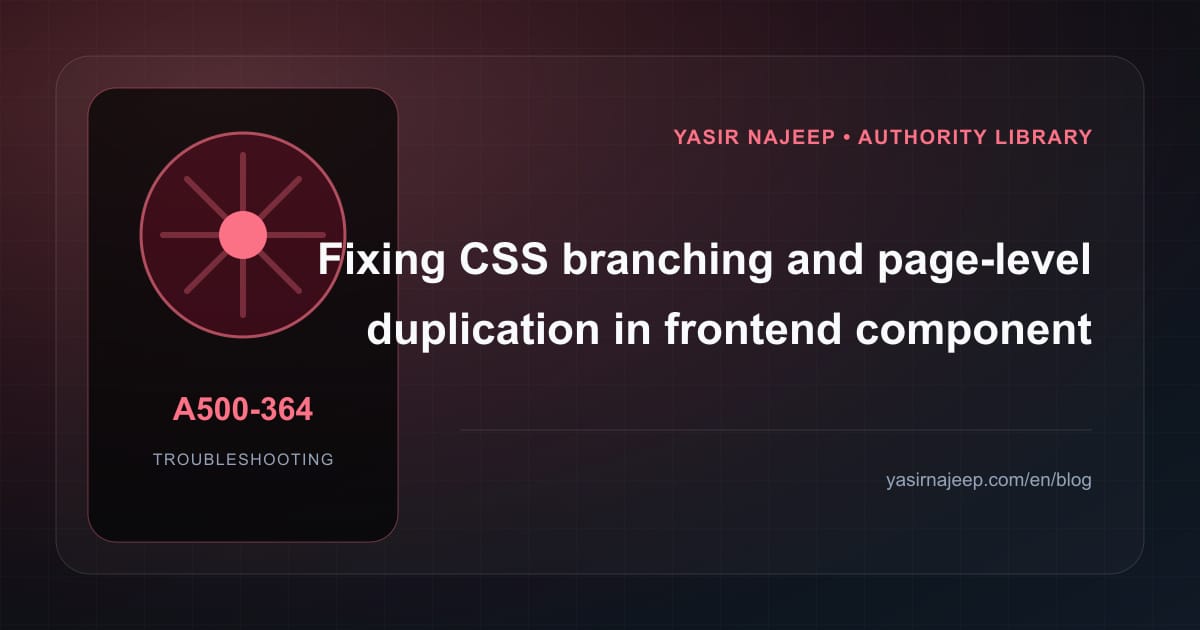 Frontend component architecture failures: find the cause instead of masking the symptom