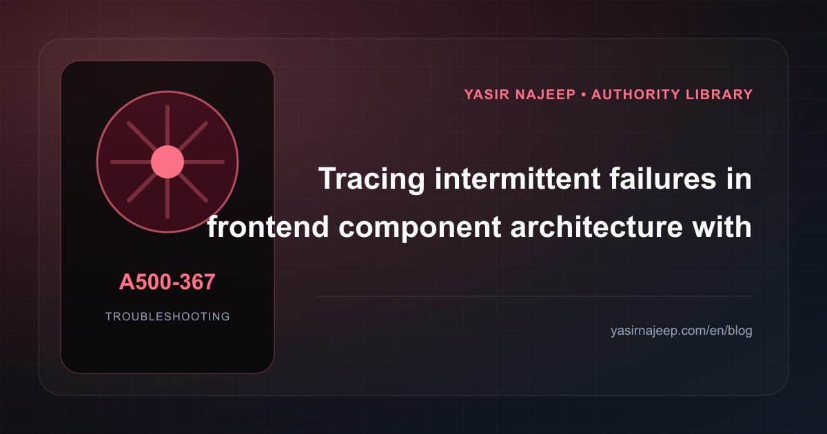Intermittent frontend component architecture failures: a repeatable diagnostic workflow