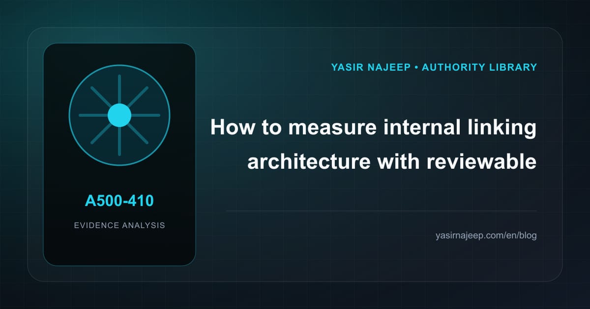How to measure internal linking architecture with reviewable evidence