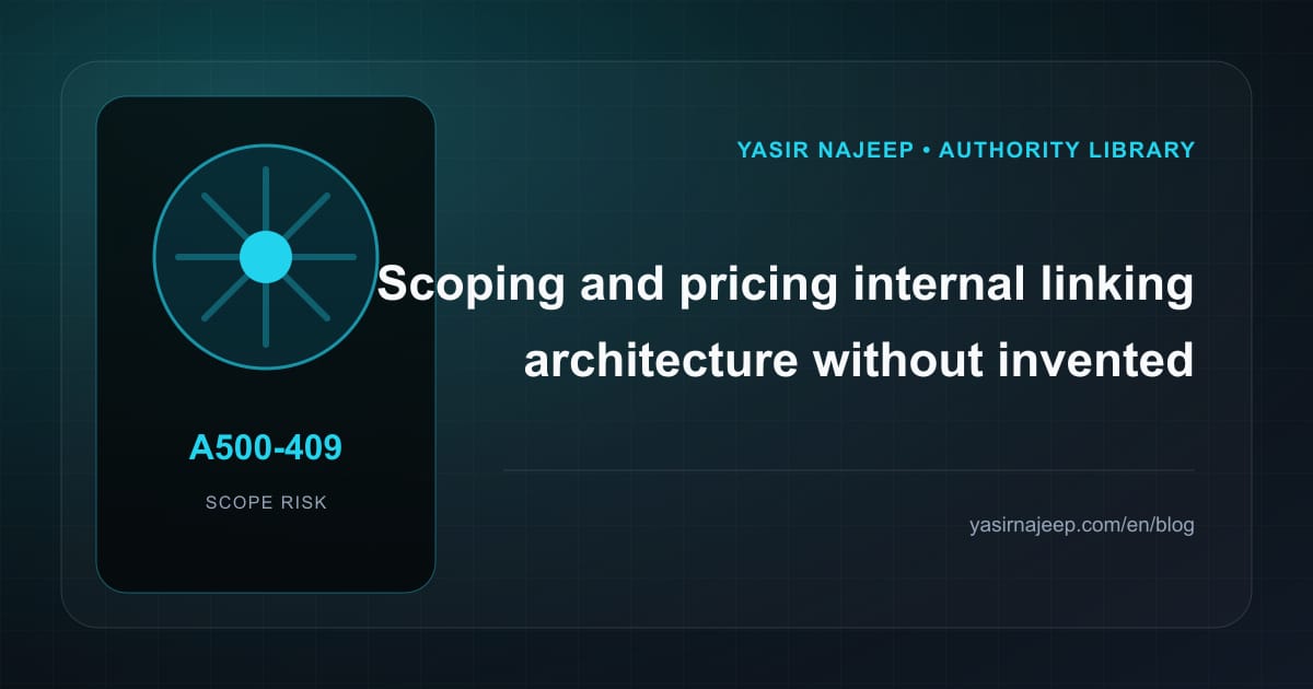 Scoping internal linking architecture: cost drivers, evidence, and estimate boundaries