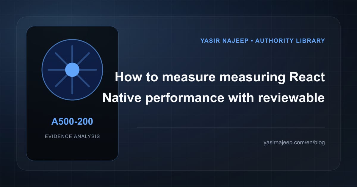 How to measure measuring React Native performance with reviewable evidence