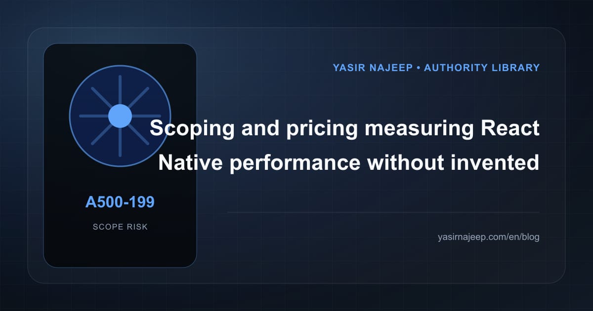 Scoping measuring React Native performance: cost drivers, evidence, and estimate boundaries