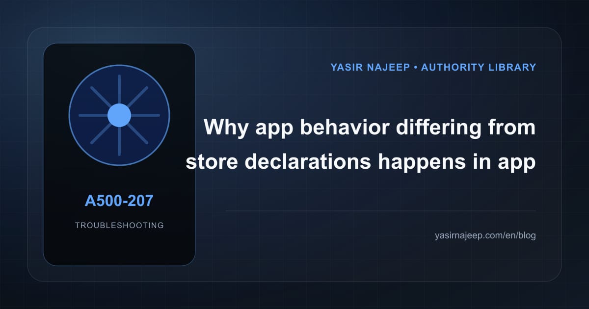 Troubleshooting app store privacy declarations: reproduce the failure before changing code