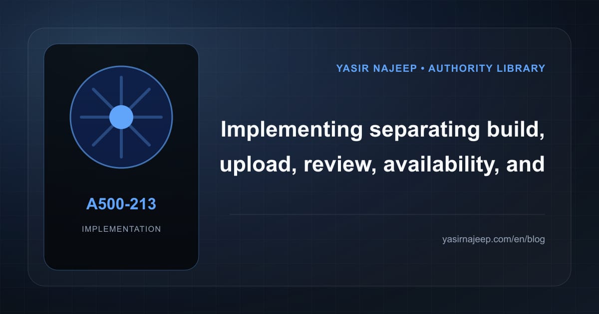 Separating build, upload, review, availability, and monitoring for mobile release operations: a testable workflow