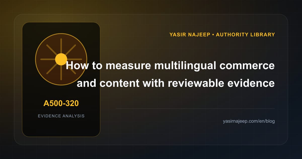 How to measure multilingual commerce and content with reviewable evidence