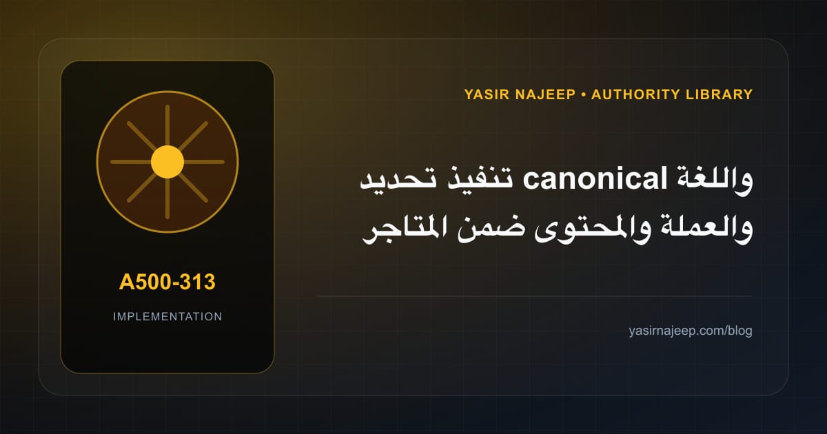 تنفيذ تحديد canonical واللغة والعملة والمحتوى ضمن المتاجر والمحتوى متعدد اللغات: خطوات قابلة للاختبار