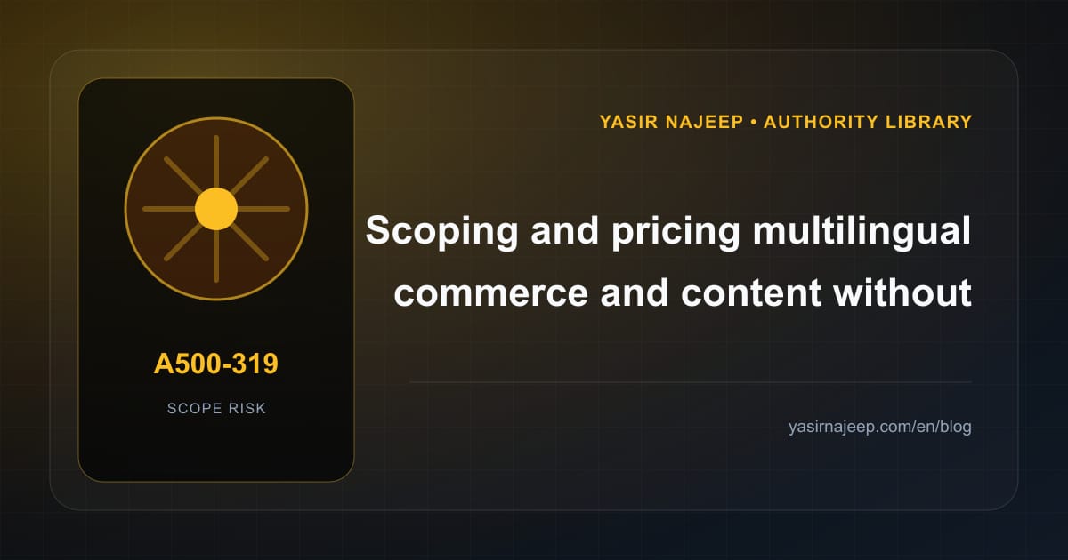 Scoping multilingual commerce and content: cost drivers, evidence, and estimate boundaries
