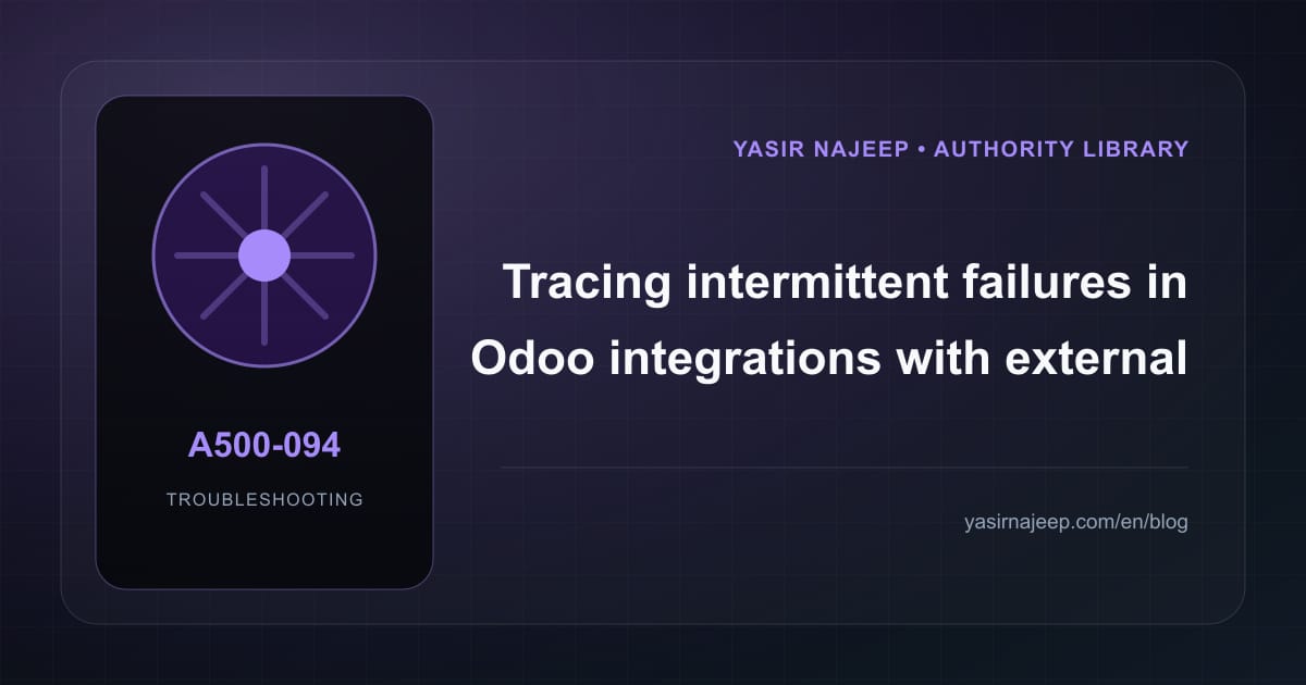 Intermittent Odoo integrations with external systems failures: a repeatable diagnostic workflow