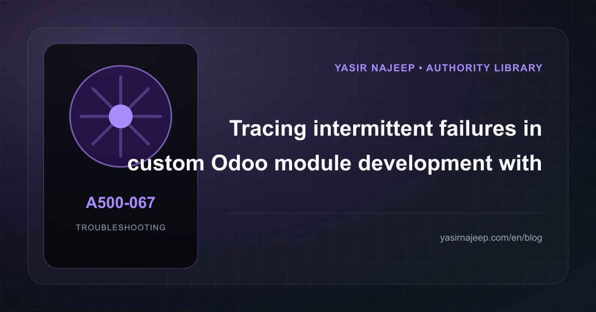Intermittent custom Odoo module development failures: a repeatable diagnostic workflow