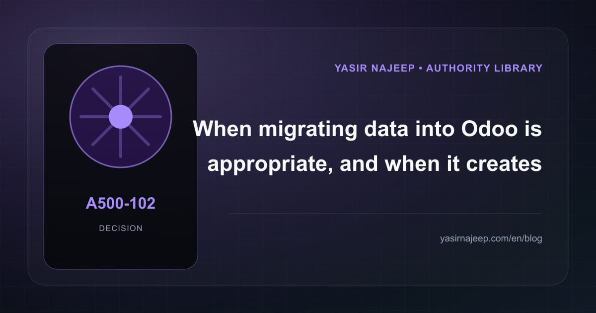 When migrating data into Odoo makes sense, and when to wait