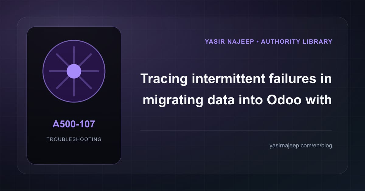 Intermittent migrating data into Odoo failures: a repeatable diagnostic workflow