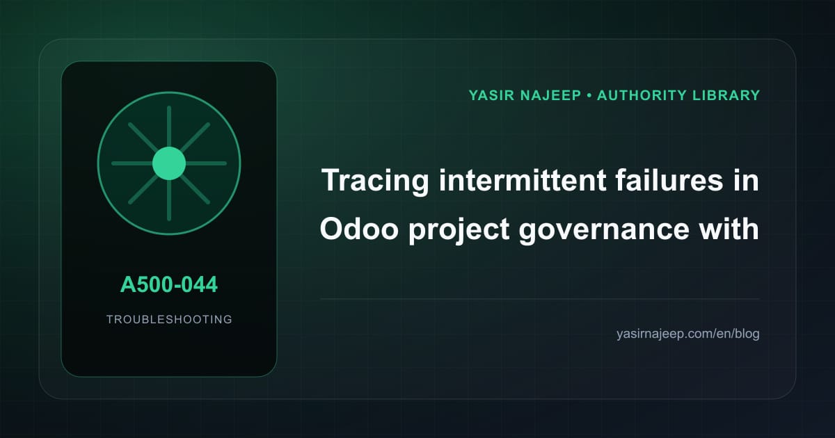 Intermittent Odoo project governance failures: a repeatable diagnostic workflow