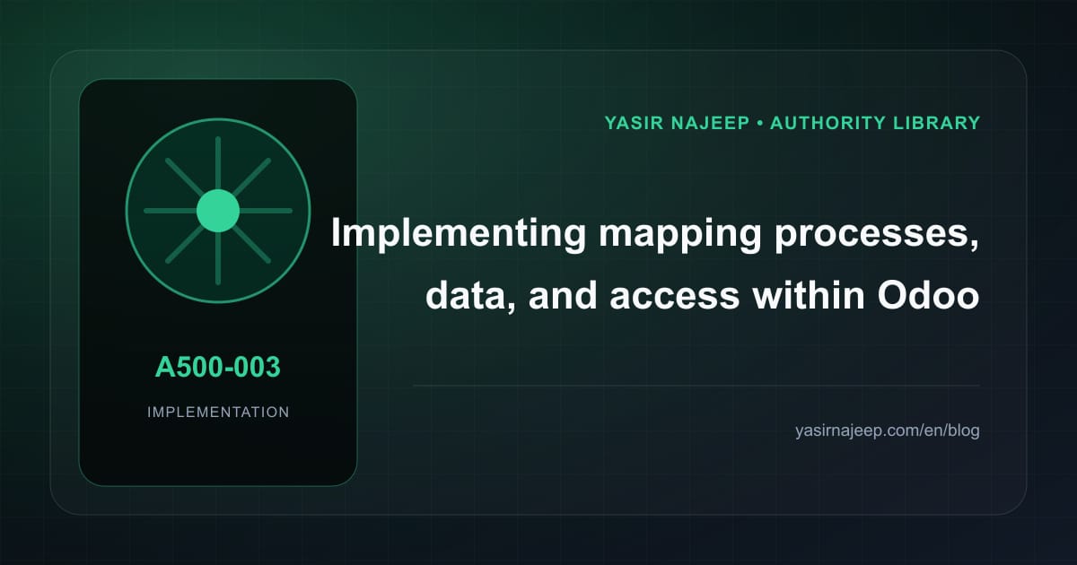 Mapping processes, data, and access for Odoo implementation readiness: a testable workflow