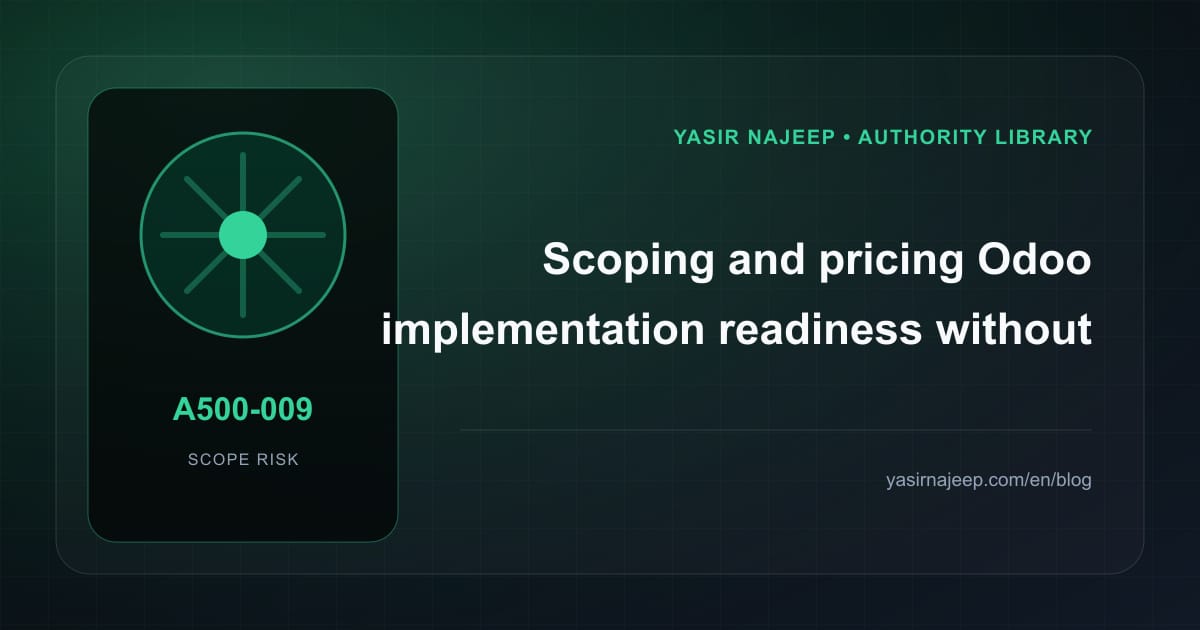 Scoping Odoo implementation readiness: cost drivers, evidence, and estimate boundaries