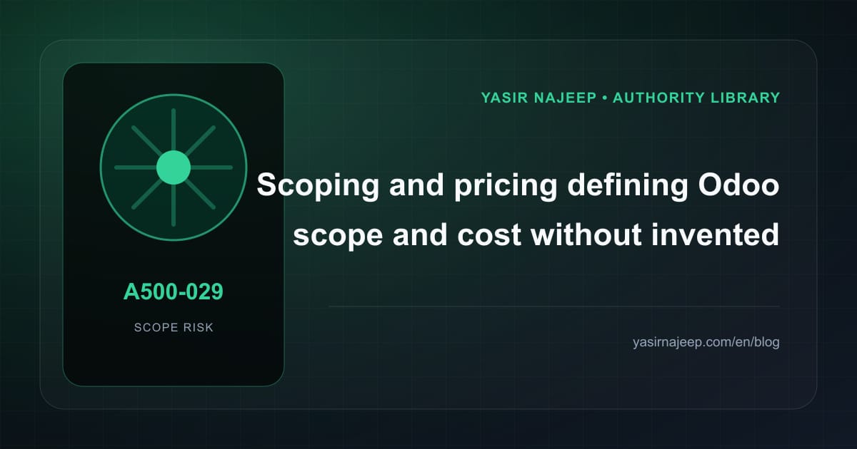 Scoping defining Odoo scope and cost: cost drivers, evidence, and estimate boundaries