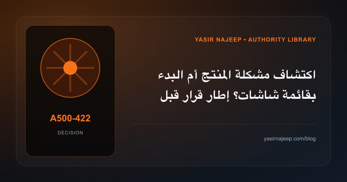 كيف تتخذ قرار اكتشاف مشكلة المنتج؟ الملاءمة والملكية والمخاطر