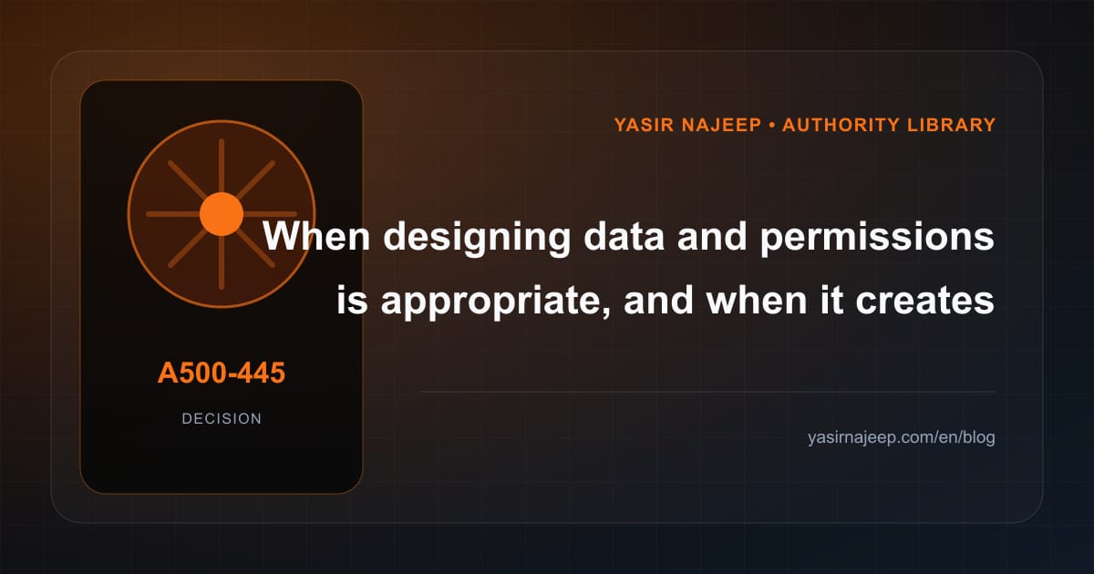 When designing data and permissions makes sense, and when to wait
