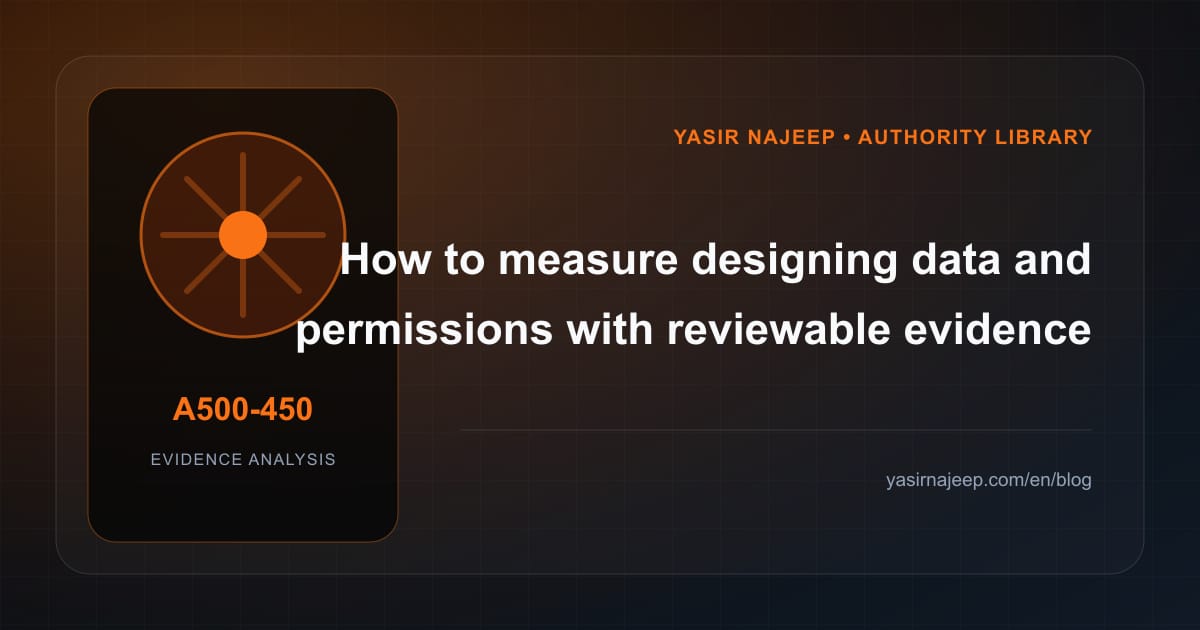 How to measure designing data and permissions with reviewable evidence
