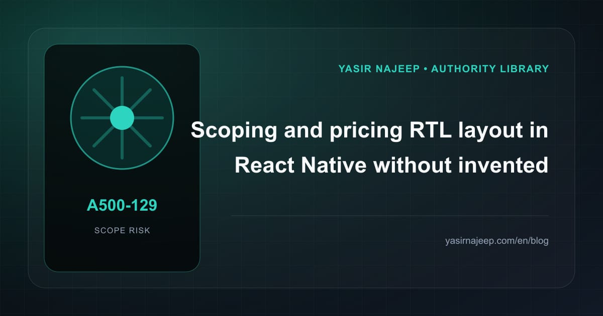 Scoping RTL layout in React Native: cost drivers, evidence, and estimate boundaries