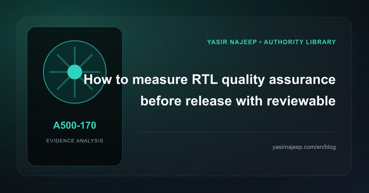 How to measure RTL quality assurance before release with reviewable evidence