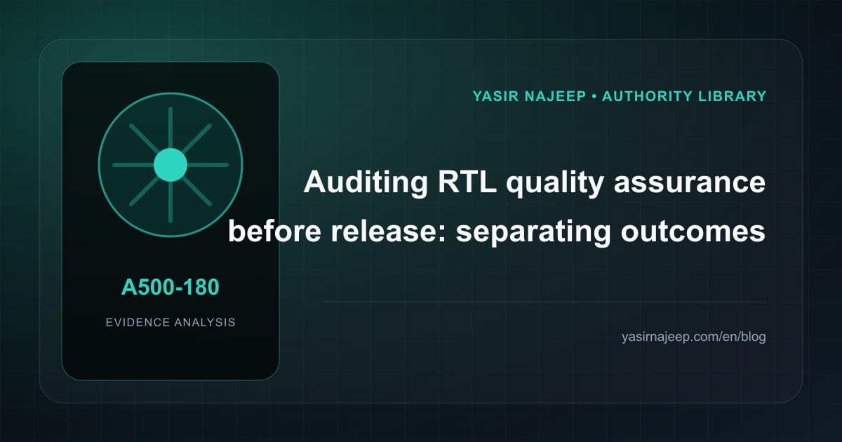 An evidence-led audit of RTL quality assurance before release: outcomes versus impressions