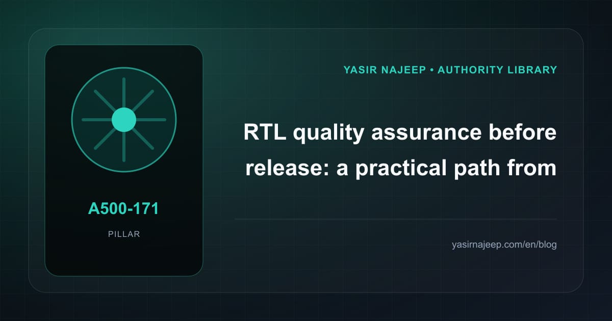 RTL quality assurance before release: from requirements to reliable operation