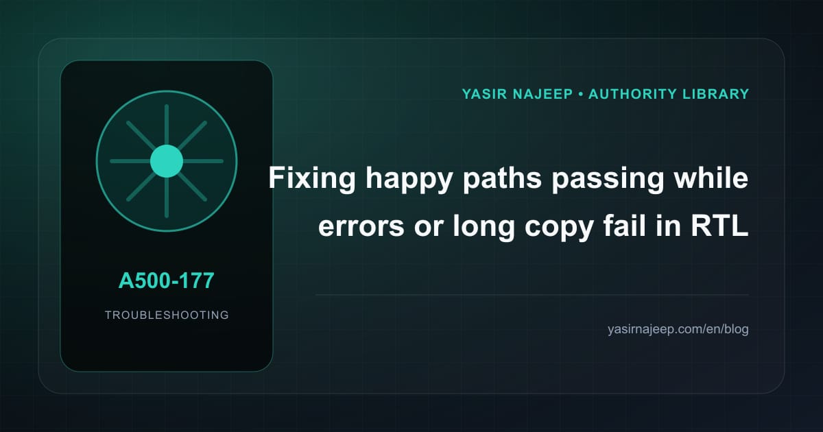 RTL quality assurance before release failures: find the cause instead of masking the symptom