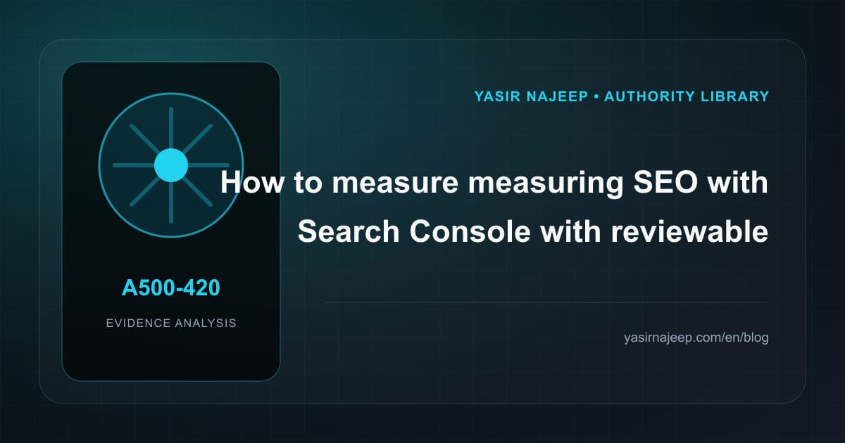 How to measure measuring SEO with Search Console with reviewable evidence