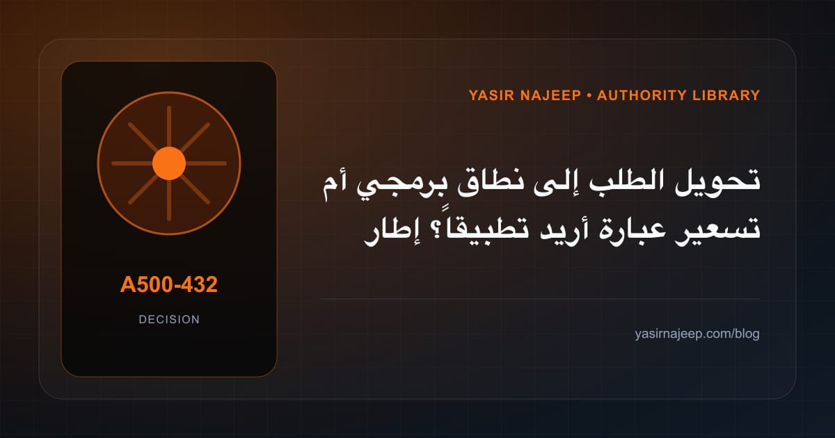 كيف تتخذ قرار تحويل الطلب إلى نطاق برمجي؟ الملاءمة والملكية والمخاطر