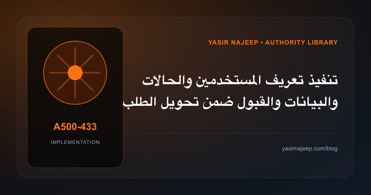تنفيذ تعريف المستخدمين والحالات والبيانات والقبول ضمن تحويل الطلب إلى نطاق برمجي: خطوات قابلة للاختبار