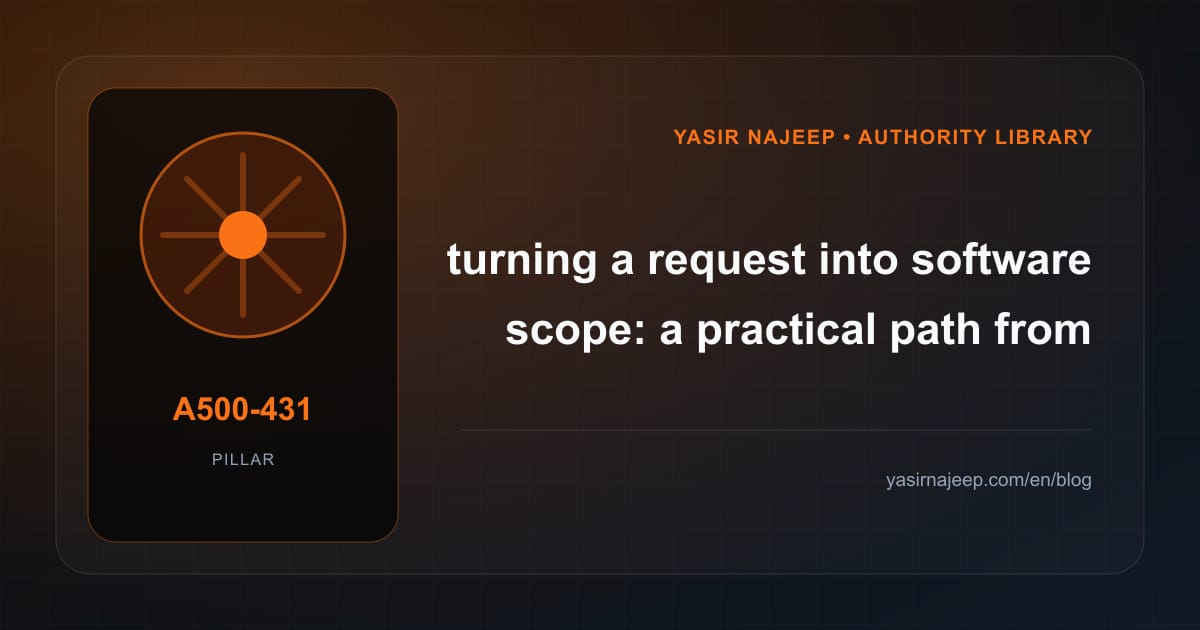 Turning a request into software scope: from requirements to reliable operation