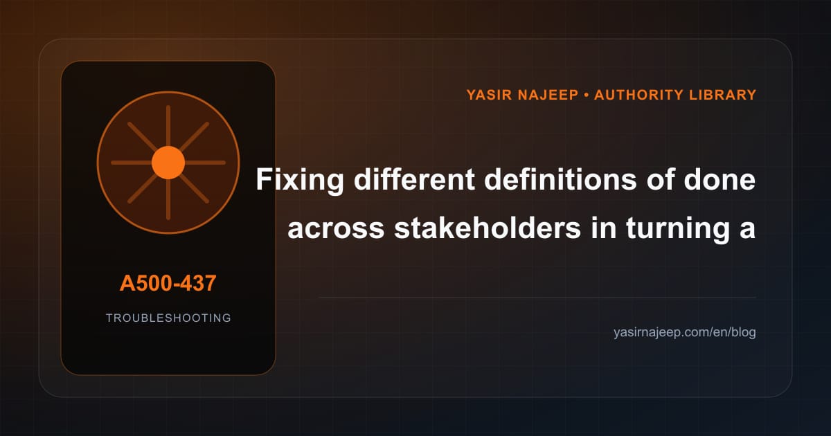 Turning a request into software scope failures: find the cause instead of masking the symptom