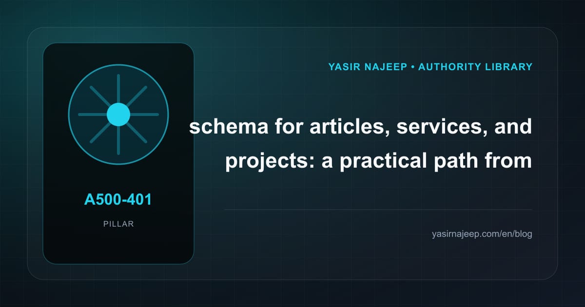 Schema for articles, services, and projects: from requirements to reliable operation