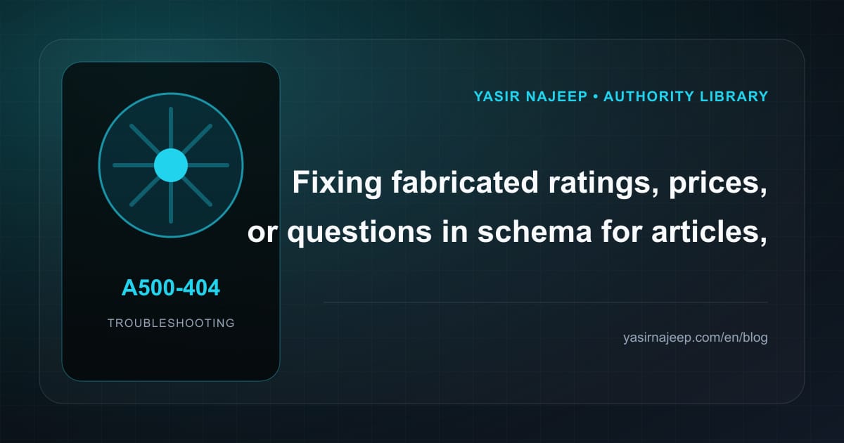 Schema for articles, services, and projects failures: find the cause instead of masking the symptom