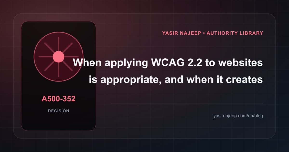 When applying WCAG 2.2 to websites makes sense, and when to wait