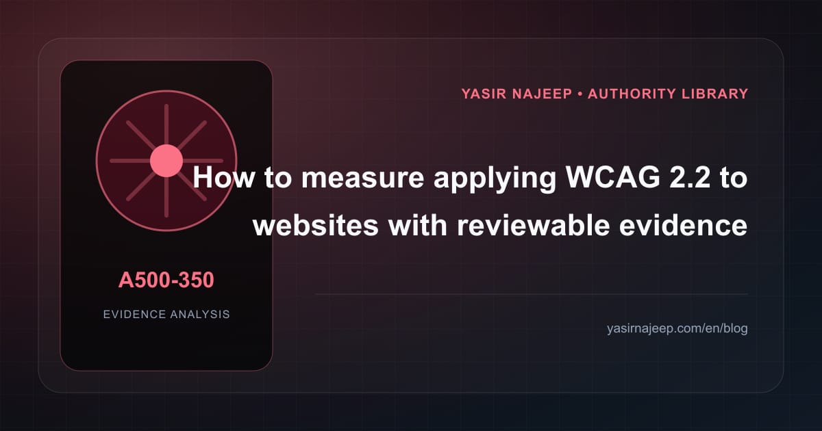How to measure applying WCAG 2.2 to websites with reviewable evidence