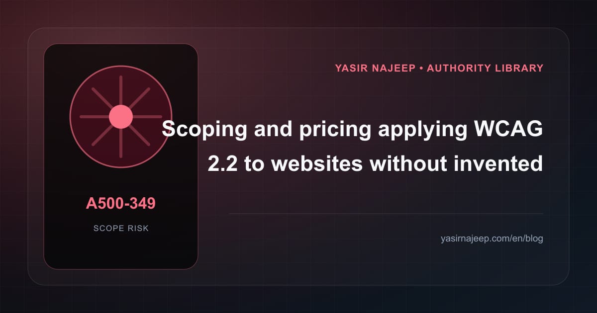 Scoping applying WCAG 2.2 to websites: cost drivers, evidence, and estimate boundaries