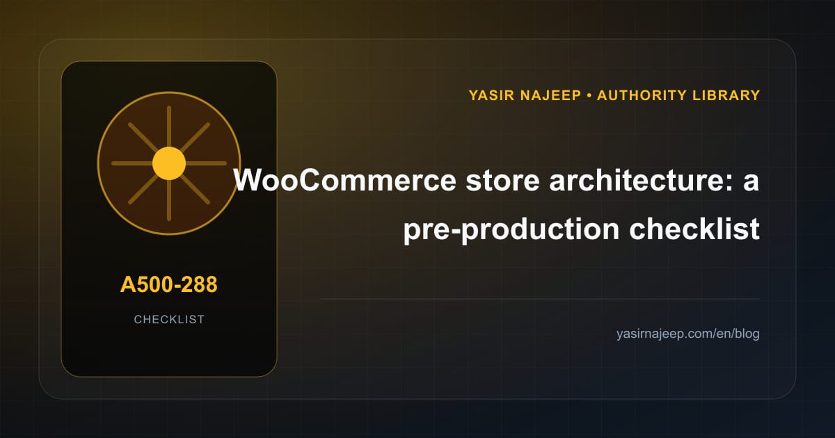 Pre-production checklist for WooCommerce store architecture