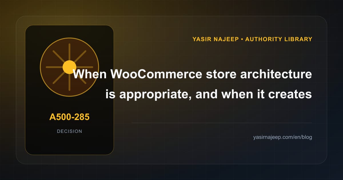 When WooCommerce store architecture makes sense, and when to wait
