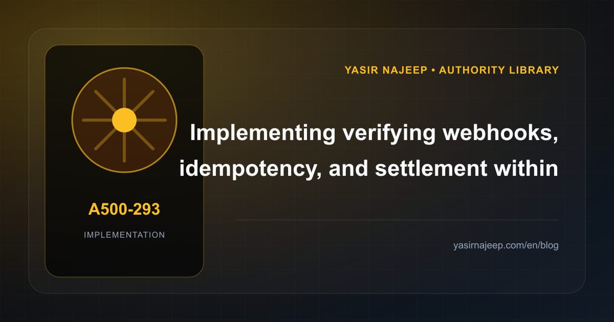 Verifying webhooks, idempotency, and settlement for WooCommerce payment integrations: a testable workflow