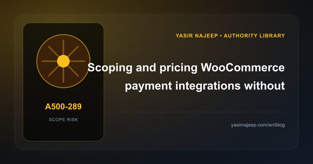 Scoping WooCommerce payment integrations: cost drivers, evidence, and estimate boundaries