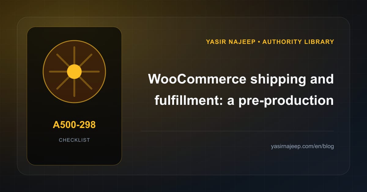 Pre-production checklist for WooCommerce shipping and fulfillment
