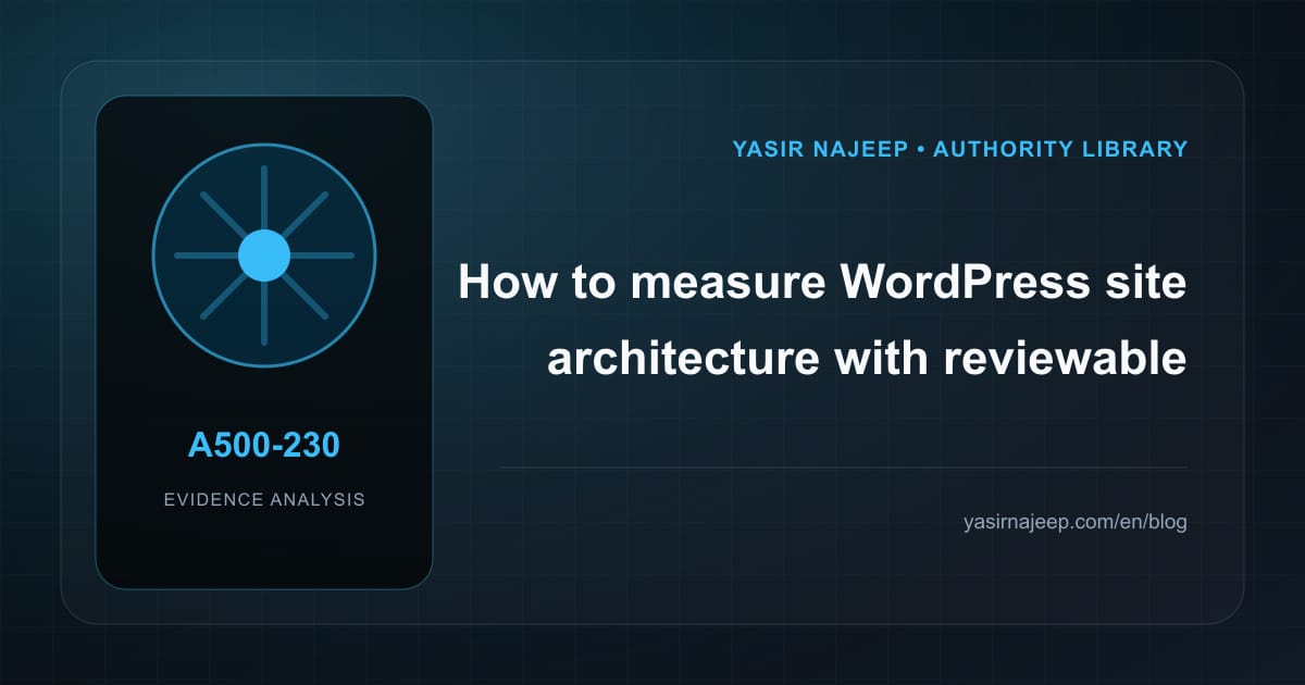 How to measure WordPress site architecture with reviewable evidence