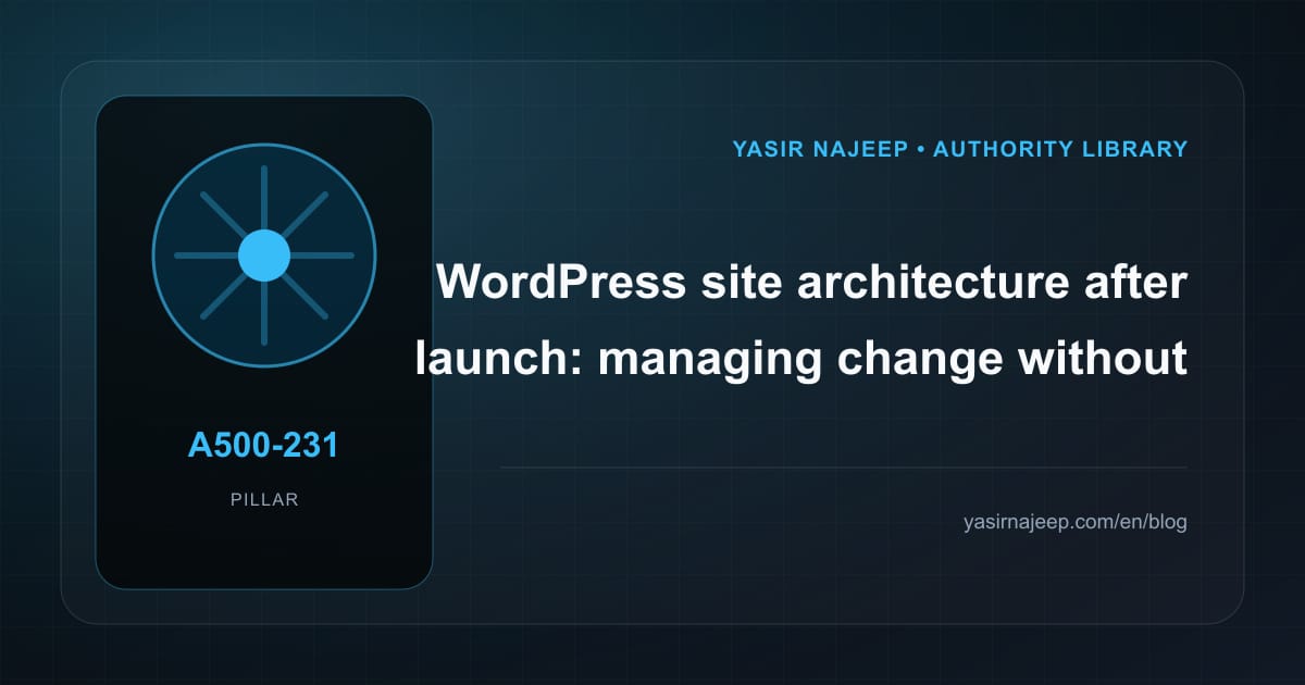 WordPress site architecture after launch: managing change without losing control