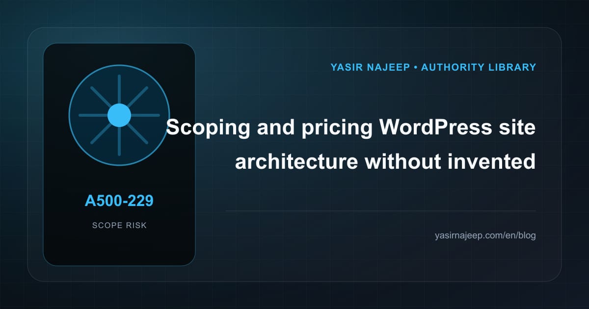 Scoping WordPress site architecture: cost drivers, evidence, and estimate boundaries